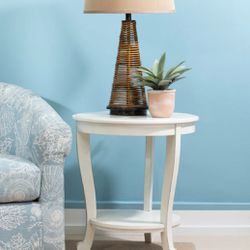 Powell Aubert White Accent Side Table