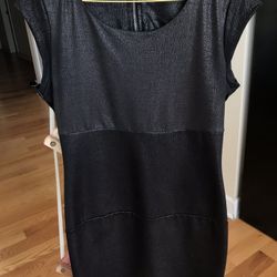 Black Faux Leather Fitted Dress