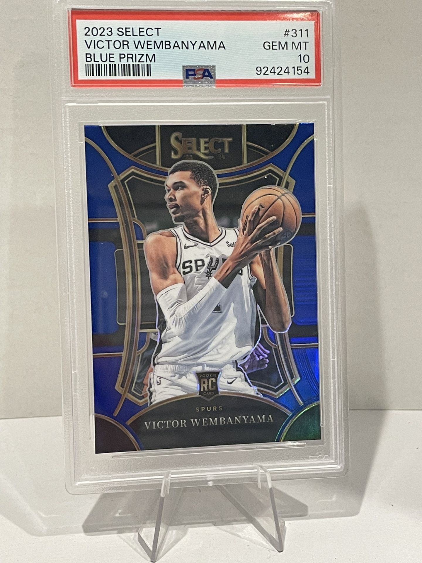 2023-24 Panini Select Victor Wembanyama Mezzanine Blue Prizm Rookie #311 PSA 10