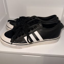 adidas Originals Men's Faux Leather NIZZA SNEAKERS Black 7,5 Usa