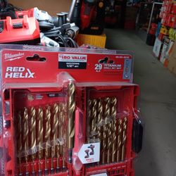 Milwaukee Red Helix 29PC/P. Titanium Drill Bit Set 
