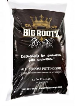 Soil King Big Rootz Organic Potting Soil Mix, CDFA & EnvirOganic Certified, pH Adjusted with Mycorrhizae, Balanced Fertilizers & Minerals for Long-Las