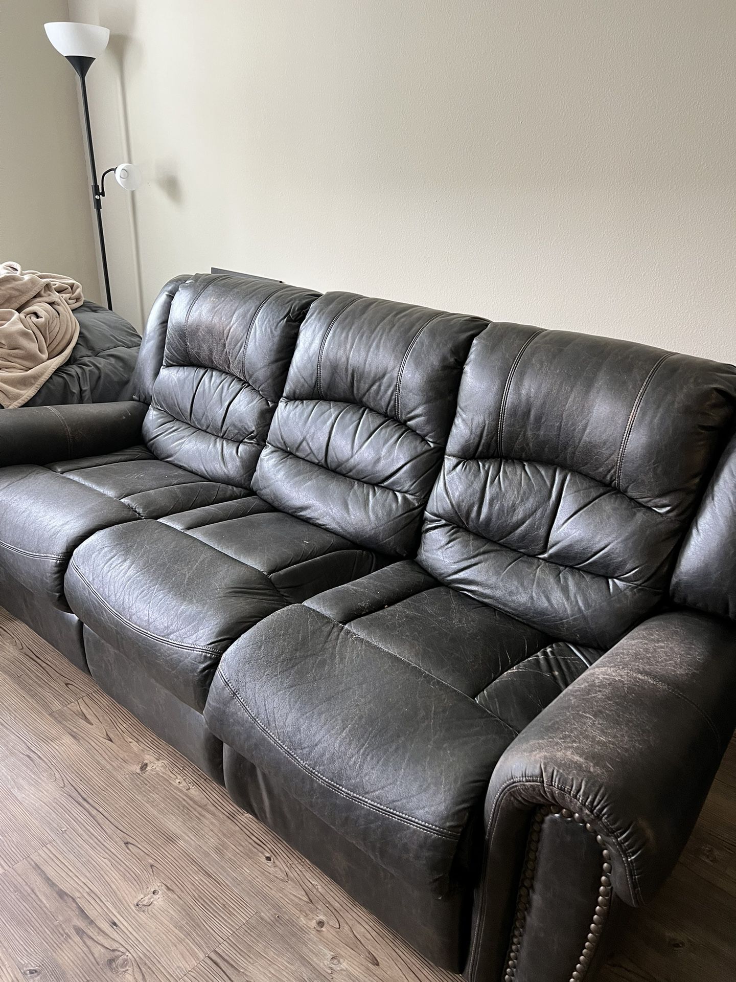 Moving Out Leather Reclining Couch 