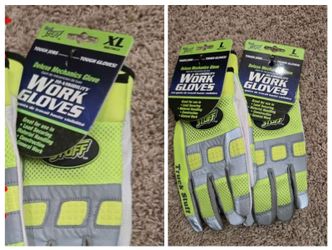 BRAND NEW! Truck's Stuff Deluxe Mechanic Gloves Hi-Visibility