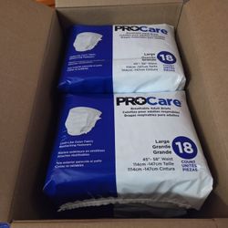 Box Of 4 Packs Procare Adult Briefs 