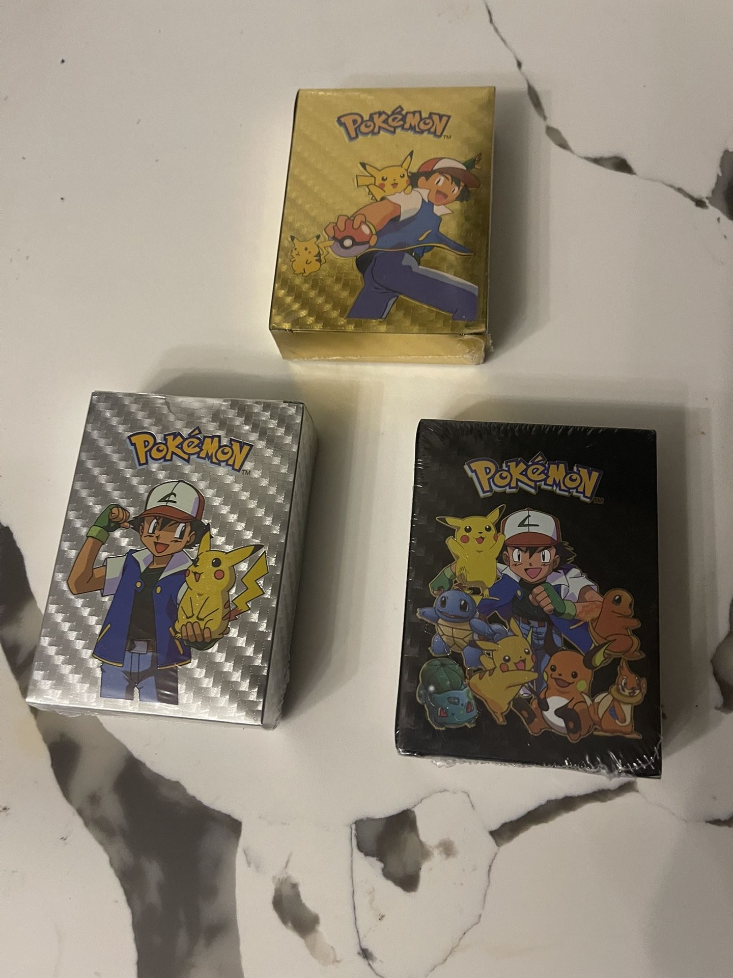 55 Pcs Sealed Pokemon Foil Gold Cards Pack Tcg GX Fan Art.