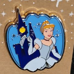 Disney Princess Cinderella Pumpkin Shaped Enamel Metal Pin 