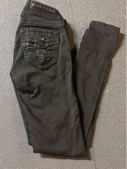 Rock Revival Womens Straight Black Slim Stretch Denim Jeans Size 27