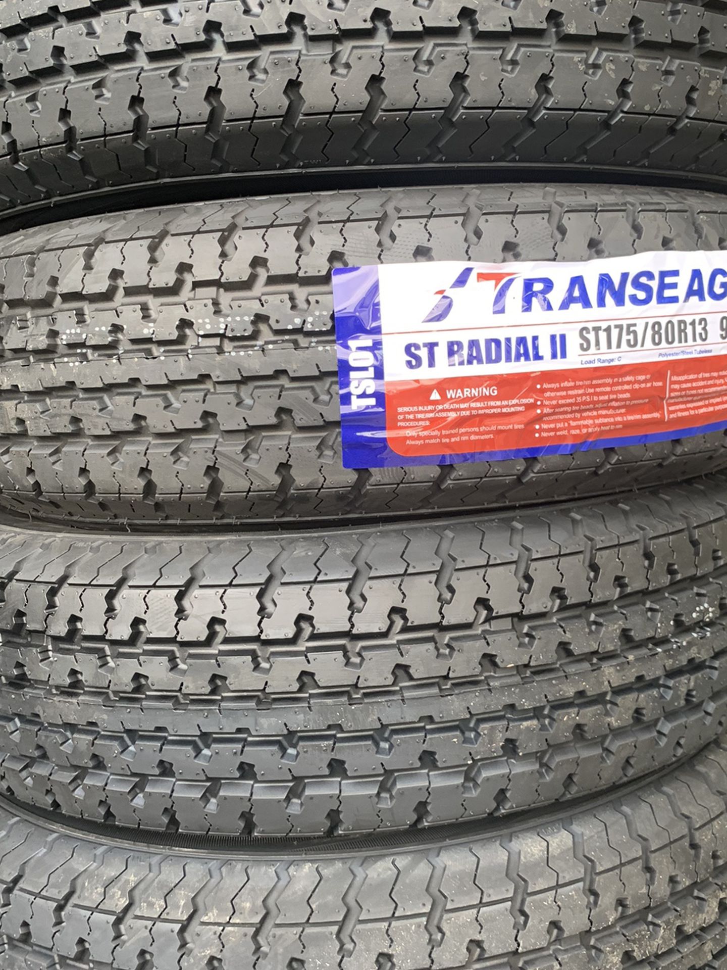 New Set of St 175-80-13 Trailer Tires For Sale