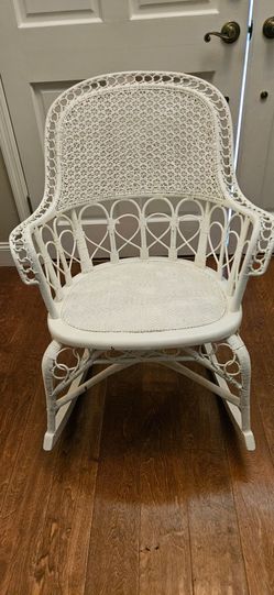 White Wicker Rocking Chair