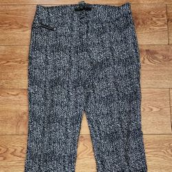 Women's Black White Speckle Pants Size 8
