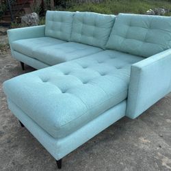 *FREE DELIVERY* Crate & Barrel Teal Mid century Couch Sectional 