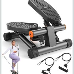 Niceday Steppers for Exercise, Stair Stepper with Resistance Bands, Mini Stepper with 300LBS Loading Capacity, Hydraulic Fitness Stepper with LCD Moni