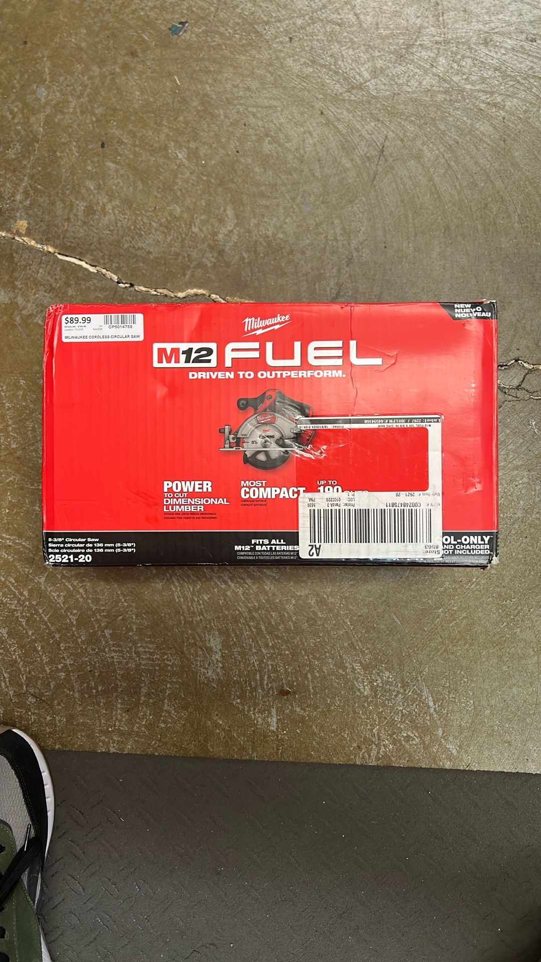 Milwaukee M2 Fuel 2521-20 5 3/8 circular saw a new inbox