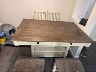 Farmhouse Height Dining Table and 4 Chairs