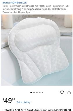 Momentelle Bath Neck Pillow with Suction Cups