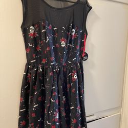 Skull And Roses Halloween Dress 
