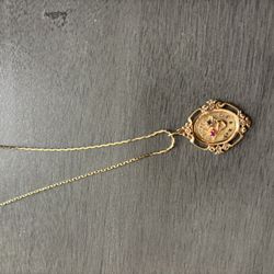 14k gold necklace with 14k gold Pendant 