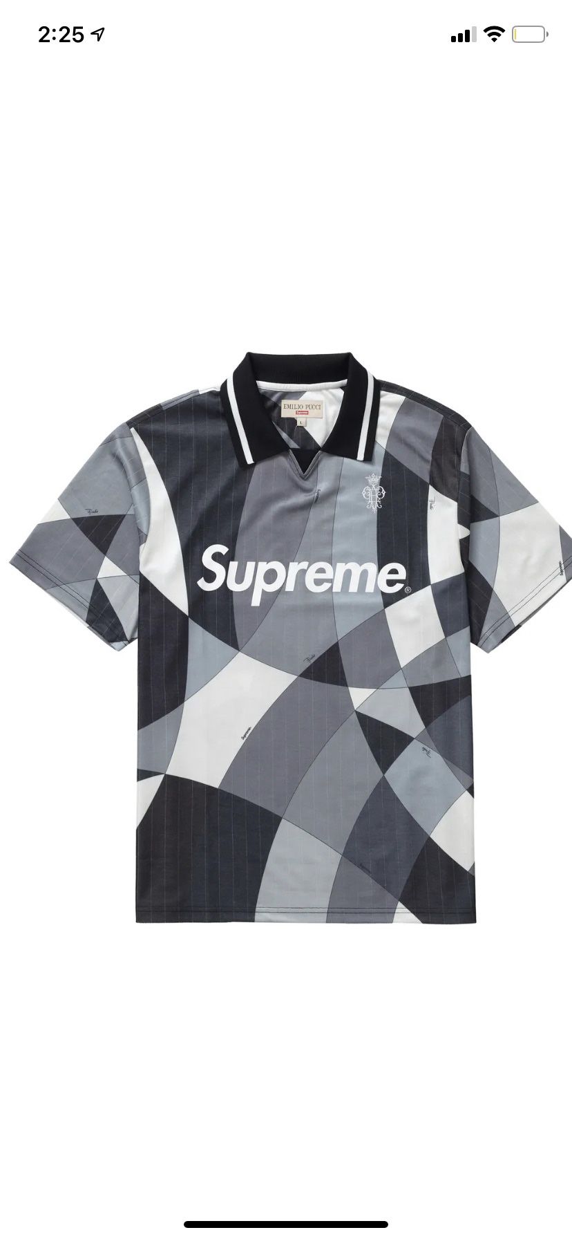 Supreme X Pucci Soccer Jersey Black Size Small 