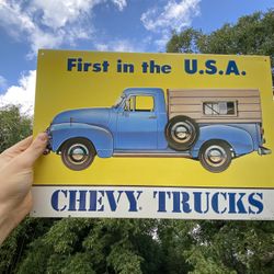 Chevy trucks sign USA 16”x11”