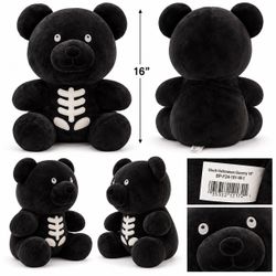 Black Halloween Gummy Bear Plush 16"
