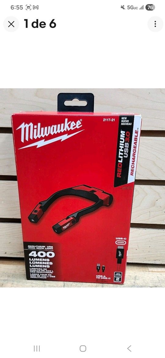 BRAND NEW MILWAUKEE 2117-21. USB NECK BAND LIGHT