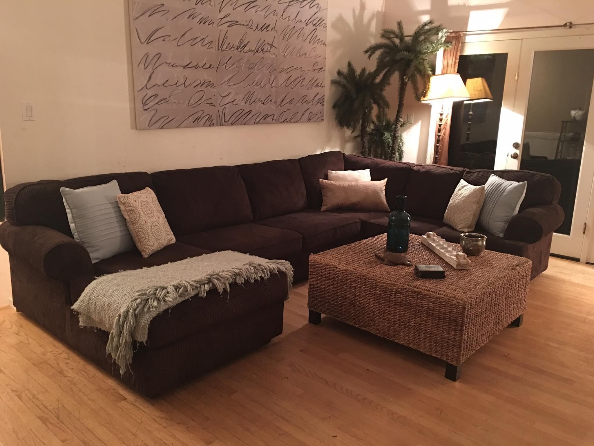 Dark Brown Sectional Washable Cover