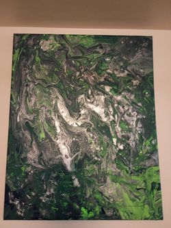 Seattle Seahawks themed pour painting art