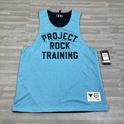 Under Armour Project Rock Sz M Reversible Gym Mesh Tank Top Blue Black Brand New
Size Medium 
100 percent authentic 
Ship the same business day
SKU27