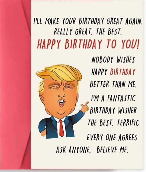 Funny Trump Birthday Card for Women Men, Humorous Birthday Gifts Card 2 Cards