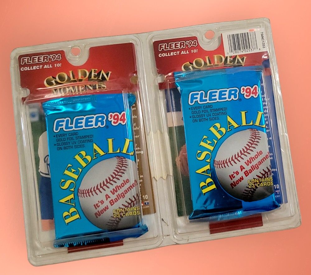 Vintage 1994 Fleer Golden Moments 2 Pack '94 Baseball Cards New Sealed