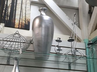 Cute home decor vase candle holder and 2 metal basket