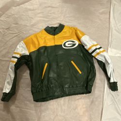 New  Leather Green Bay Jacket . Custom Made