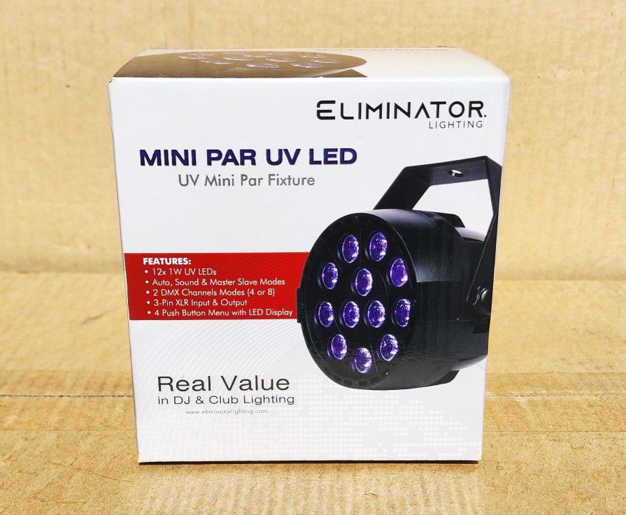 Eliminator Mini Par UV Blacklight LED Wash Light Glow In The Dark Effect DMX Sound Activated 🚨 Payment Options Available 🚨 No Credit Needed 🚨