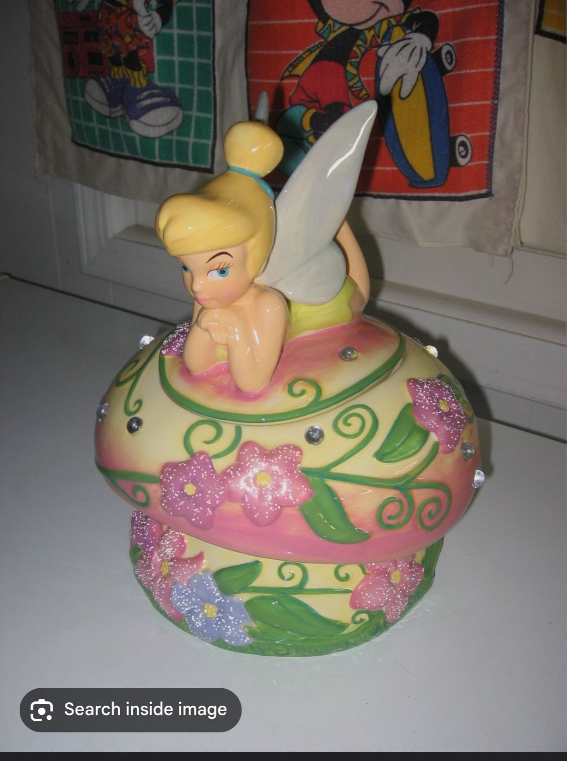 Brand new Tinker Bell mushroom cookie jar