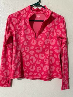 DSG Compression Zip Up Top Hot Pink Leopard Print Size Large (14)