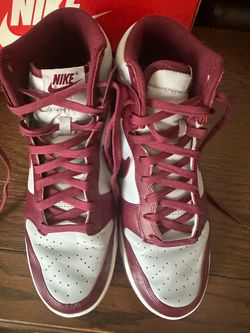 Nike dunk hi retro maroon and gray size 10.5