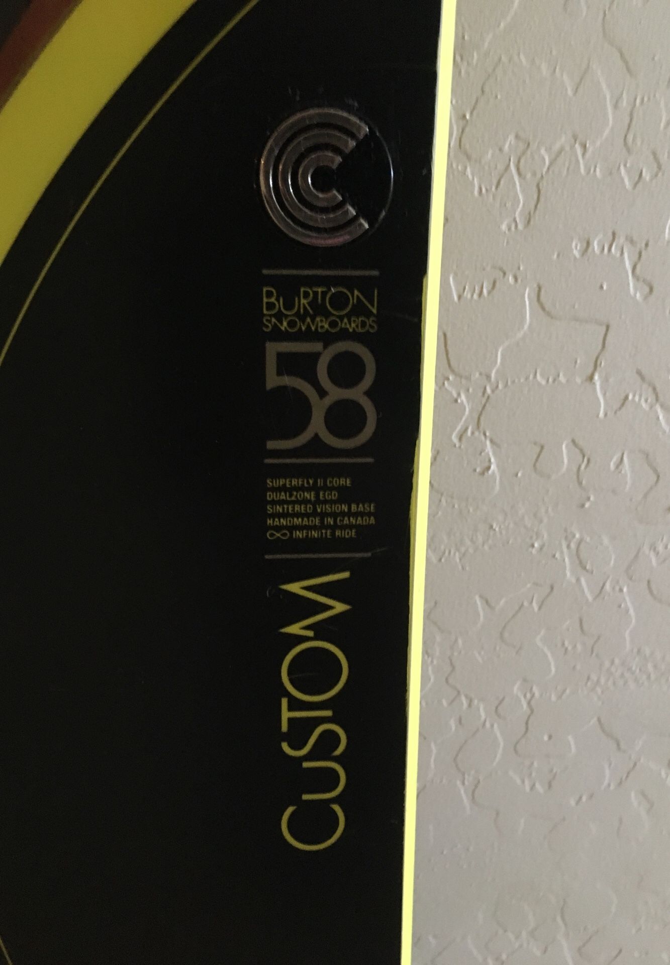 BURTON SNOWBOARD 58 CUSTOM Superfly ll Core Dualzone EGD Sintered Vision Base Handmade in Canada Infinite Ride