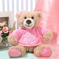 Baby Shower Bear Stuffed Decorations Animal Cute Plush Toy 14 Inch for Girl