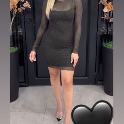 Black Sexy Sheer Party Dress