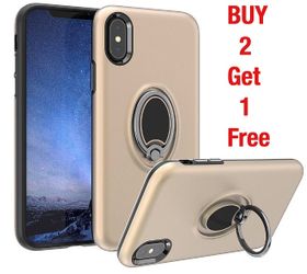 Shockproof iPhone X / 7 Plus / 8 Plus Case (Gold) With Ring Holder