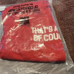 That’s A Awful lot of cough syrup,color red,and small in men’s