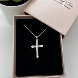 925 Silver Cross And Chain 