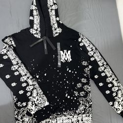 Hoodie Premium Splash Black & White – Talla M