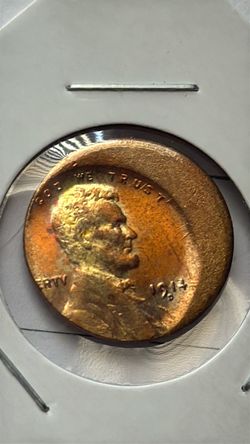 1914-D Lincoln Wheat Penny Cent MS Off Center Strike ERROR