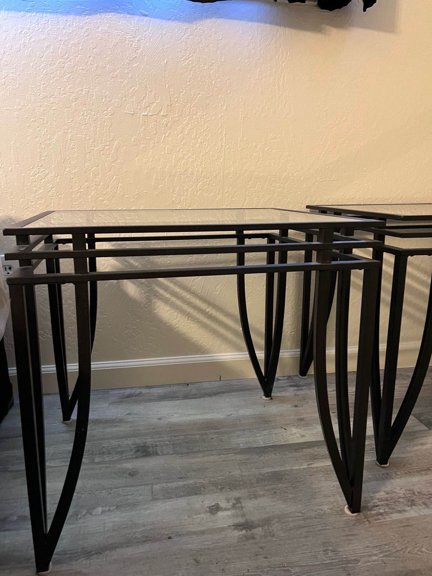 Glass side tables