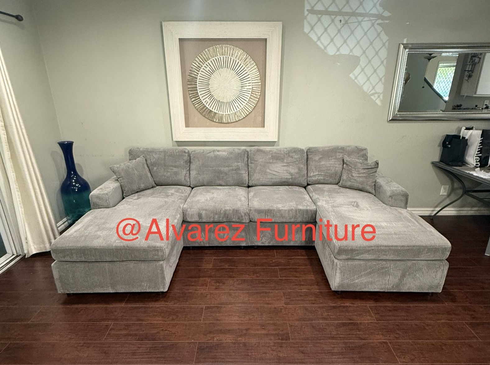 Corduroy sectional sofa