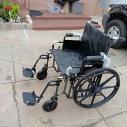 24 Inches Wide Wheelchair In Perfect Condition Easy To Fold BIG  Heavy Duty 