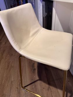 Free - two white leather kitchen stools