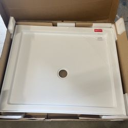 SlimLine 42 in.x 36 in. Single Threshold Alcove Shower Pan Base in White with Center Drain  